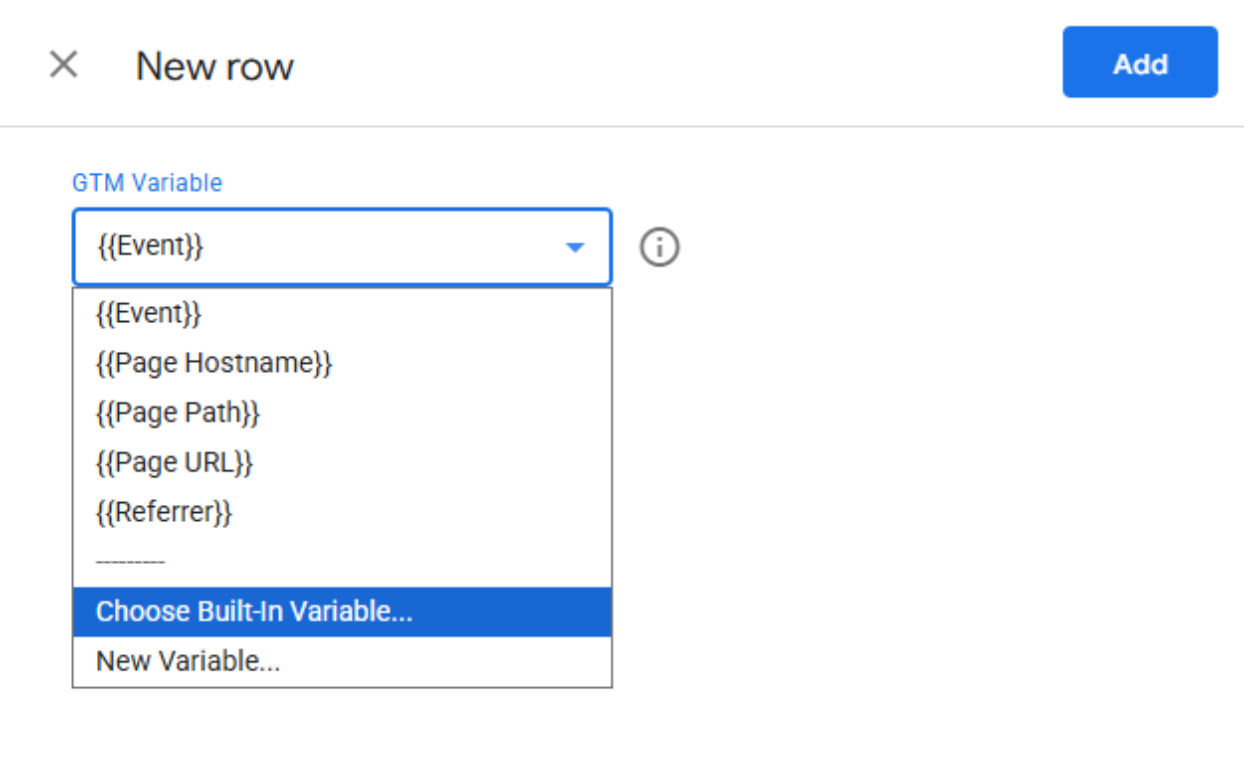 built in variable gtm built in variable gtm